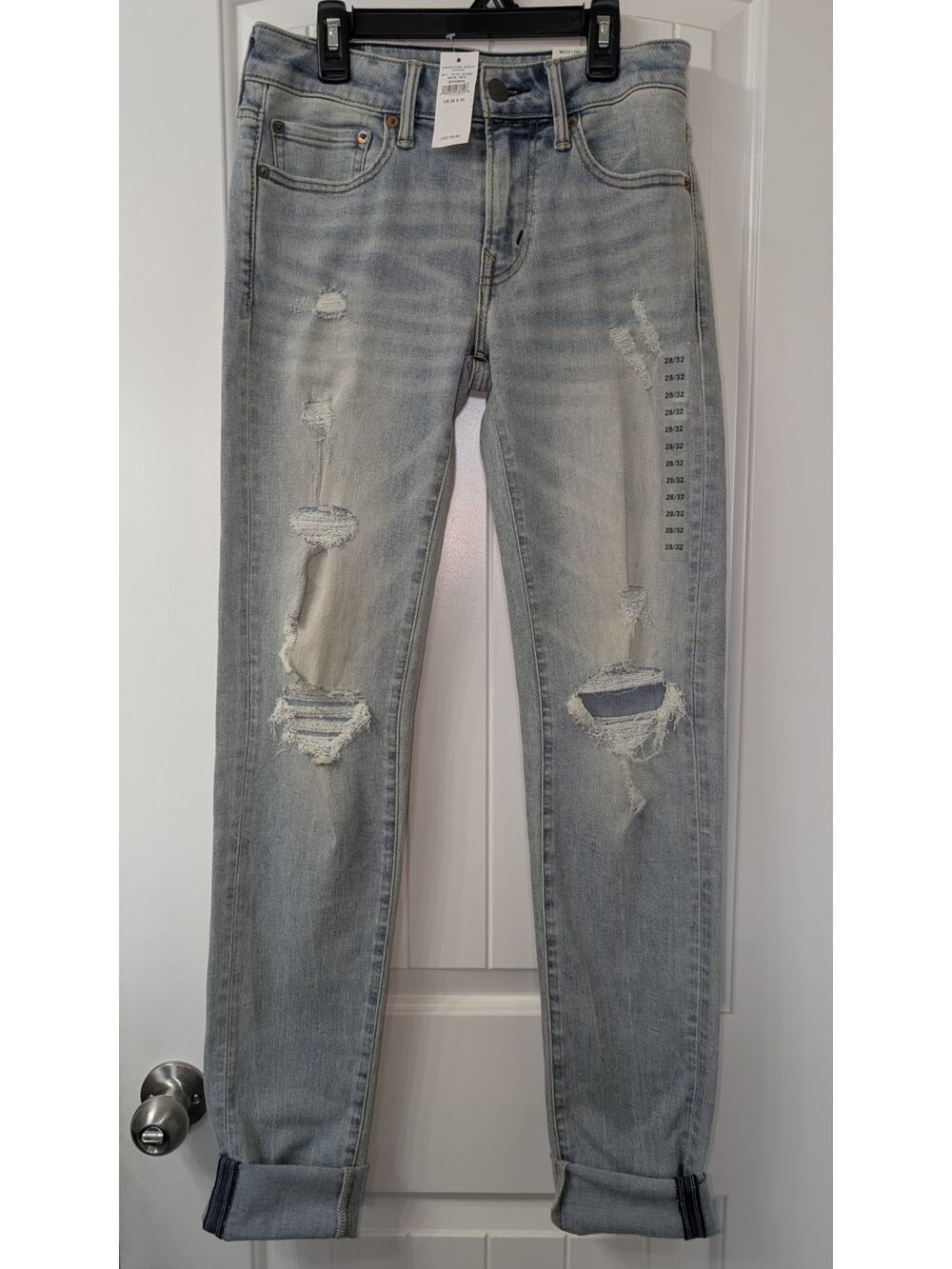 American Eagle Outfitters AirFlex Men’s Stacked Skinny Jeans Light Wash